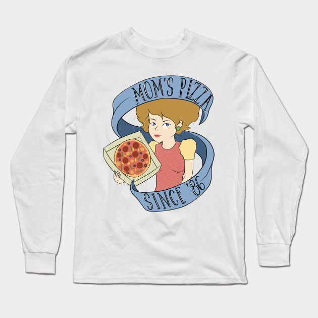 Mom’s Pizza Long Sleeve T-Shirt by drixalvarez